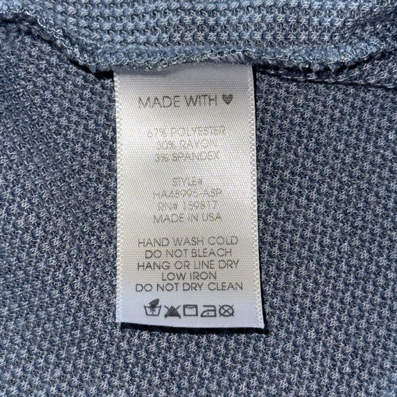 Arula Blue Waffle Weave Babydoll Top - Picture 4 of 4